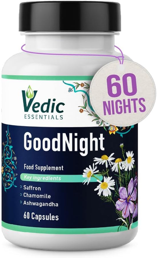 Saffron + Chamomile + Ashwagandha + Melatonin Alternative Natural Sleep Aid | Quick and Good Night Sleep | Vegan, Halal, Gluten-Free | 60 Nights |